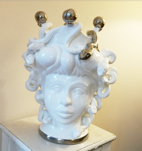 White and platinum Medusa head