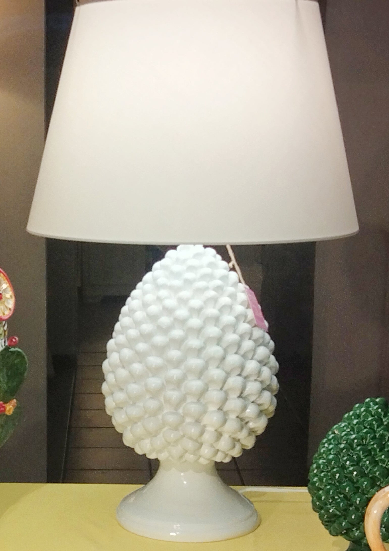 Lamp with pine cone base