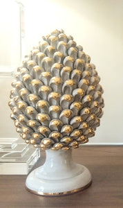 Antique effect pine cone with pure gold